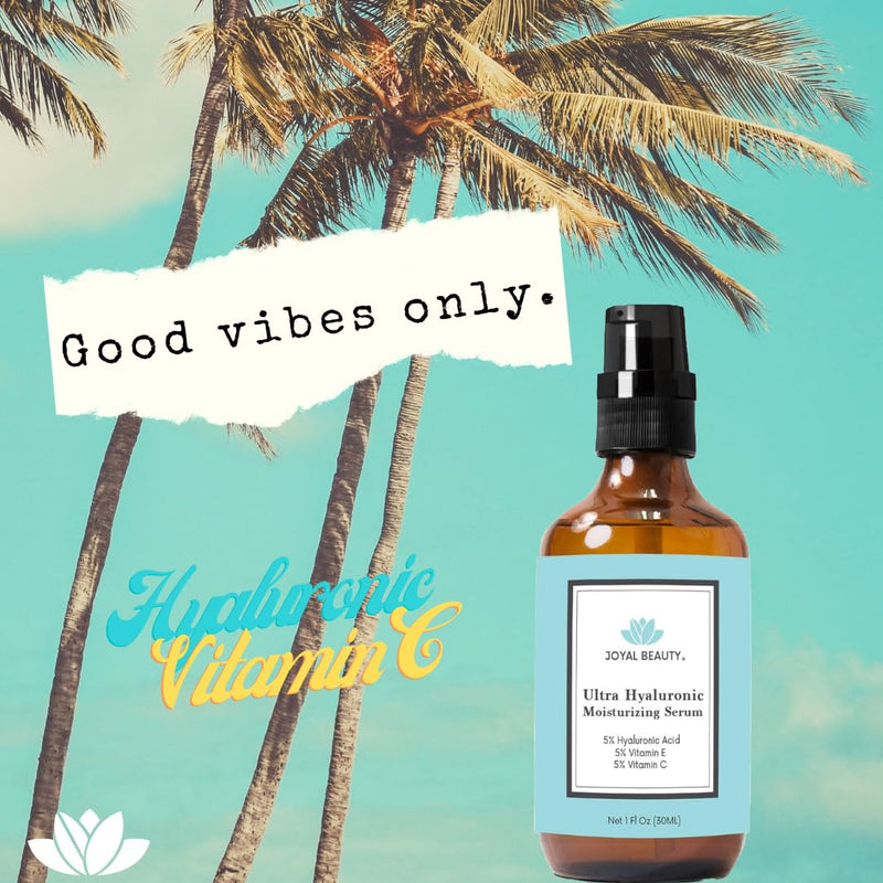 Ultra Hyaluronic Acid Serum for Face Skin 170 kDa with Vitamin C E Jojoba Oil by Joyal Beauty. Best Anti Aging Moisturizing Skin Serum For Supple Younger Look.