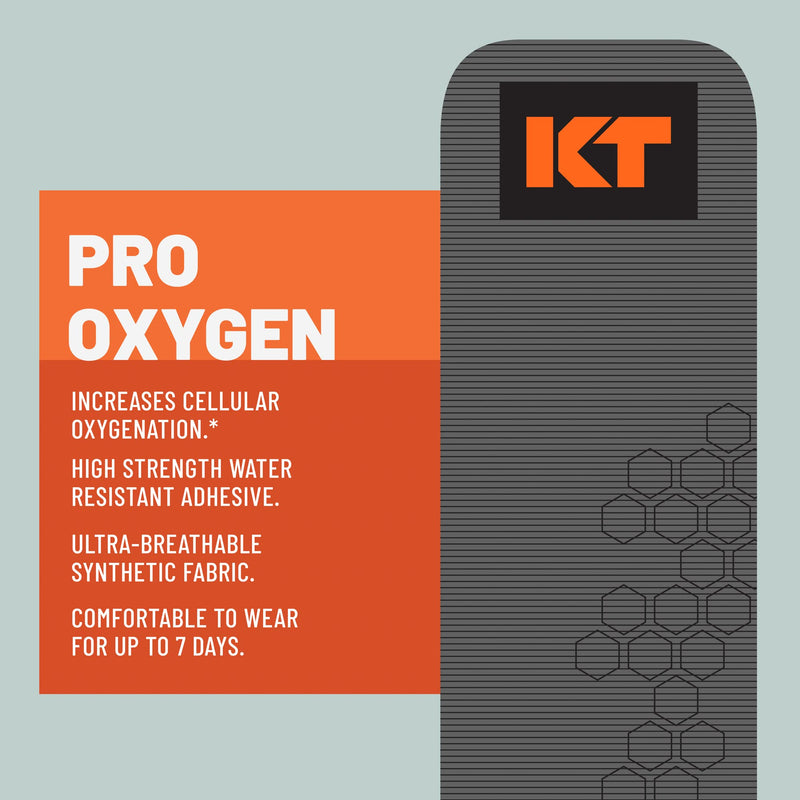 [Australia] - KT Tape Pro Oxygen, Synthetic Kinesiology Athletic Tape with Celliant Technology, 20 Count, 10” Precut Strips, Titanium 