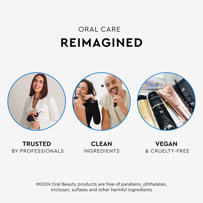 [Australia] - MOON Teeth Whitening Kit, LED Light Teeth Whitener Device, 56 White Strips, USB Charger & Travel Case, Blue Light Whitening Tray Removes Stains & Whitens Up to 12 Shades in 2 Weeks (4 Piece Kit) 