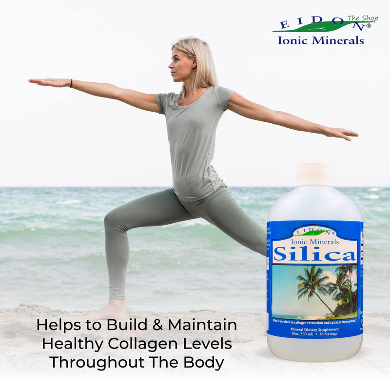 [Australia] - Eidon Ionic Minerals Liquid Silica Mineral Concentrate - for Hair, Skin and Nails, Silica Drops to Support Collagen Production, Joint and Bone Health, Helps Manage Calcium, No Added Sugar - 18 oz 18 Fl Oz (Pack of 1) 