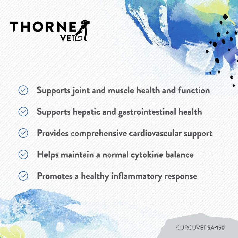 ThorneVET CurcuVET-SA150 – Joint, Muscle, Liver & GI Support for Medium & Large Dogs, 90 Soft Chews - PawsPlanet Australia