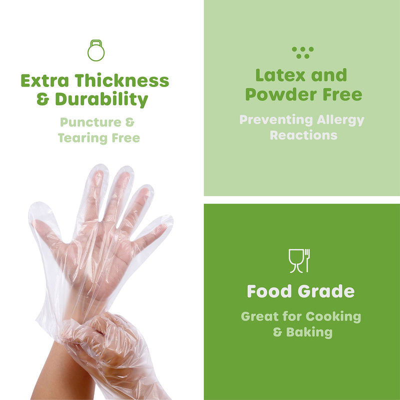 [Australia] - Comfy Package Disposable Poly Plastic Gloves for Cooking, Food Prep & Food Service, Latex & Powder Free- One Size Fits Most 500 