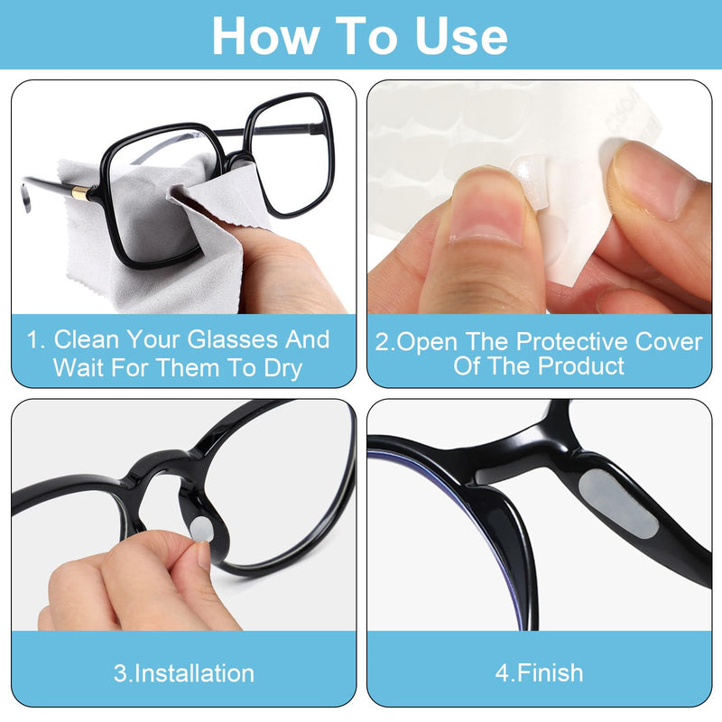 [Australia] - 20 pairs of silicone nose pads, 1.0 mm non-slip self-adhesive nose pads, non-slip adhesive pad for glasses and sunglasses, non-slip self-adhesive nose pads (clear) 