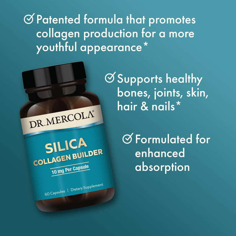 [Australia] - Dr. Mercola Silica Collagen Builder, 90 Servings (180 Capsules), Dietary Supplement, Skin Support and Bone and Joint Comfort, Non-GMO 