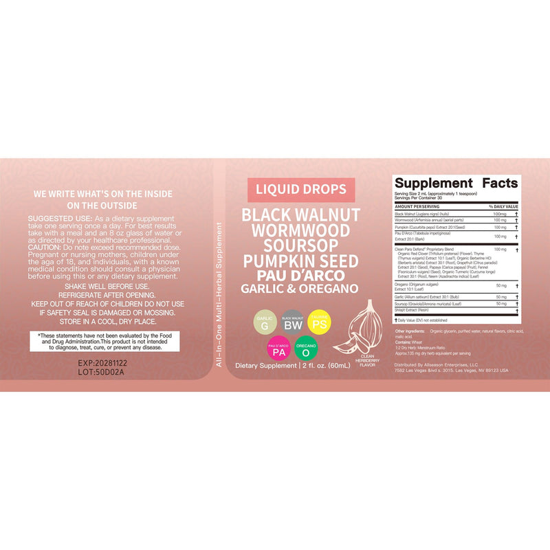 Black Walnut Wormwood Parasite Cleanse, Wormwood Black Walnut Clove Cleanse Drops, Rapid Gut Cleanse & Digestive Health, Alcohol-Free Gut-Friendly for Adults and Children, 2 Bottles