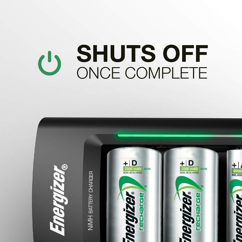 Energizer Rechargeable Battery Charger for C Cell, D Cell, AA, AAA, and 9V Rechargeable Batteries 1 COUNT