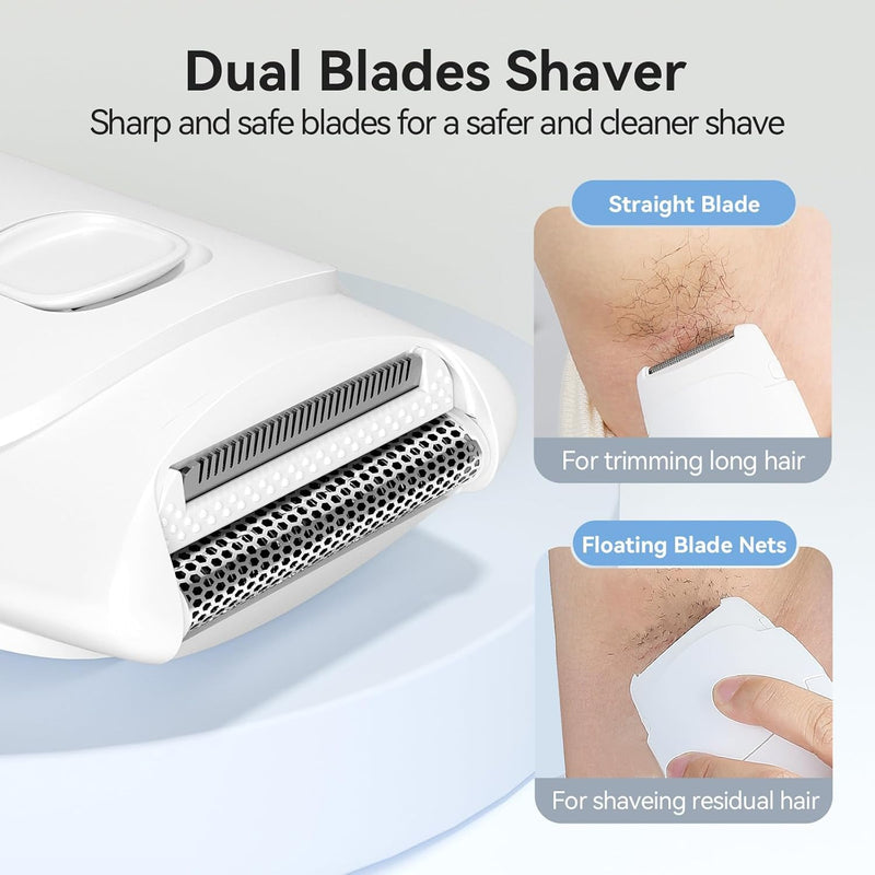 Painless Bikini Trimmer for Women, Electric Razor Trims All Hair Lengths, Gentle on Sensitive Skin for Bikini Line, Underarms, Legs, IPX5 Waterproof, Cordless for Travel & Shower Use