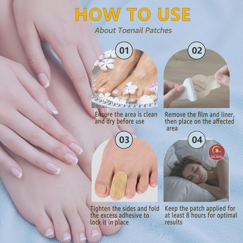 Nail Care Patches 21 PCS, 8-Hour Overnight Toenail Repair and Care Extra Strength, Fast Improvement for Women & Men's Damaged Nails Helps Restore Appearance for Travel Sports 1 Count (Pack of 1)
