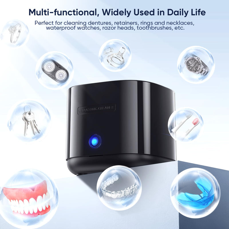 [Australia] - Cleaner, 42kHz Retainer Cleaner Machine, Cleaner for Dentures for all Dental, Aligner, Braces, Mouth, Toothbrush Head, Jewelry 