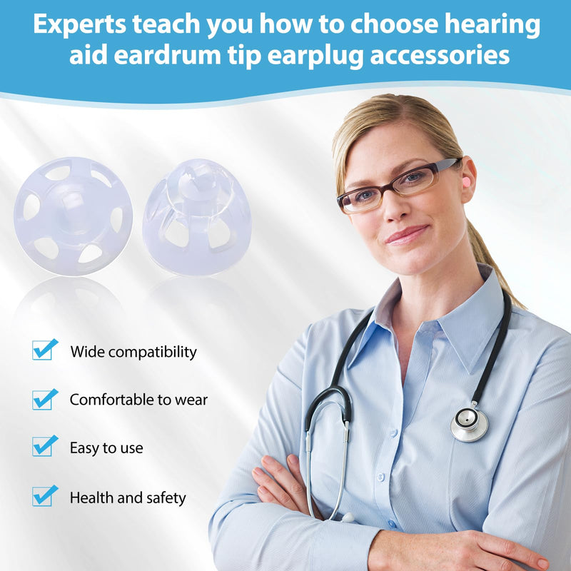 OUZHOU Hearing Aid Domes for Oticon Replacements, 3 Pack/30pcs 8mm Hearing Aid Domes Open Domes, Universal Silicone Hearing Aid Accessories Compatible with Oticon MiniFit 30Pcs Open