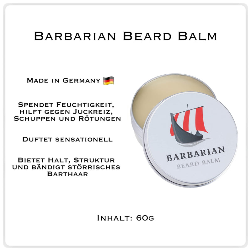 [Australia] - Mr. Burton's Barbarian Beard Care Set - 3 pieces - including beard oil + beard balm + beard care shampoo 