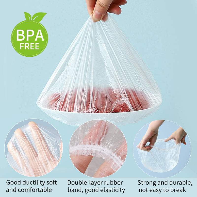 [Australia] - Homelove Plastic Bowl Cover Dish Cover Food Cover, 200pcs Reusable Elastic Stretch Fresh Keeping Covers, Kitchen Dining Cookware Canning Lids Food Fresh Keepping Bags, Universal Kitchen Plastic Wrap 