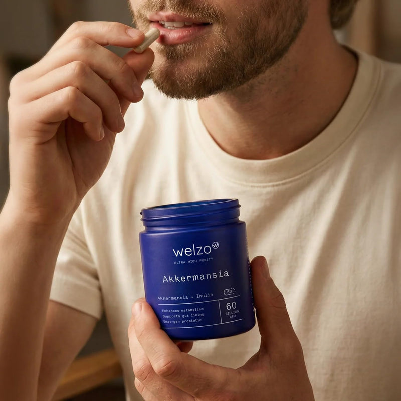 Welzo Ultra Purity Akkermansia 60 Billion AFU – Next-Gen Probiotic Supplement with Inulin & Lactobacillus – 60 Vegan Capsules for Gut Health, Metabolism & Digestive Support 1