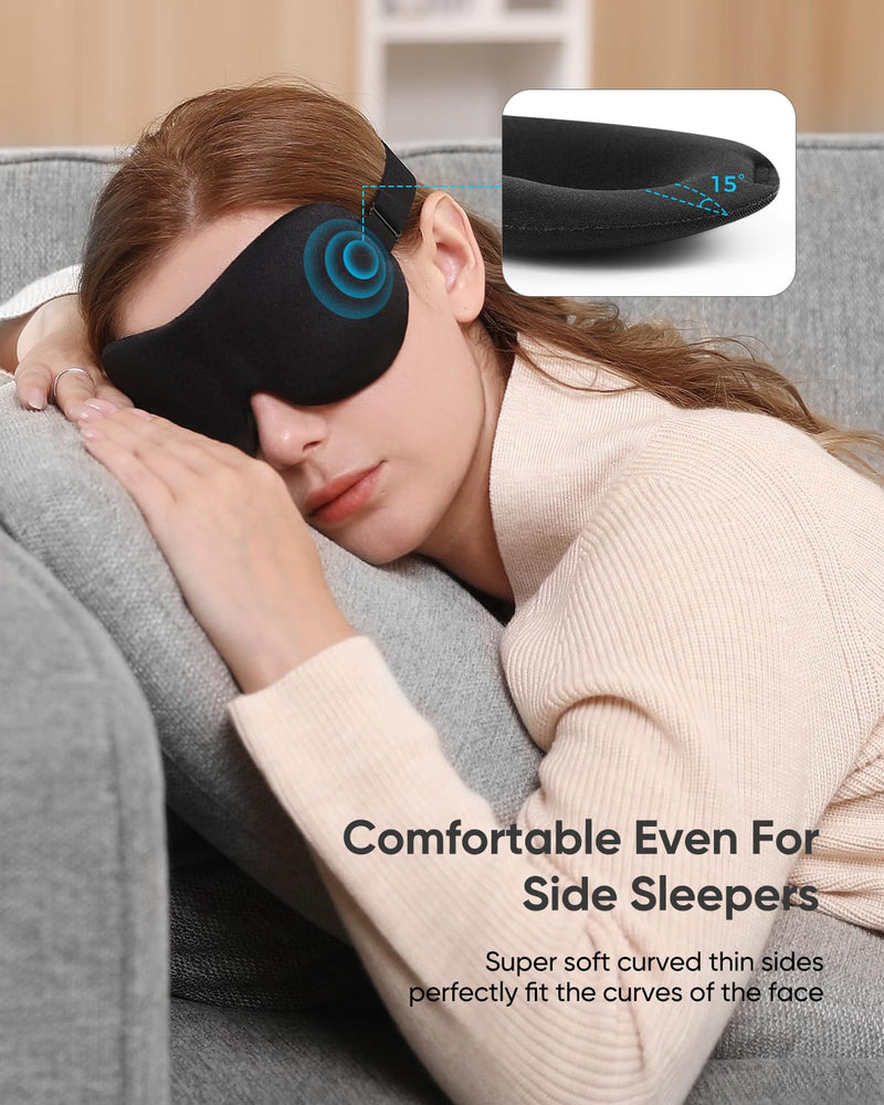 [Australia] - LKY DIGITAL Sleep Mask for Side Sleeper 3 Pack, Blackout 3D Eye Mask for Sleeping, Night Blindfold for Men Women Black & Blue & Red 