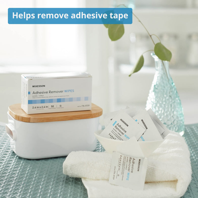 [Australia] - McKesson Adhesive Remover Wipes, Sterile, Individual Packet, 50 Wipes 1 Count (Pack of 50) 