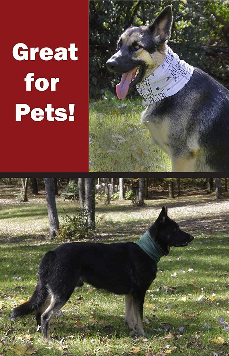 [Australia] - $averPak BodyForge & InsectGuard - Permethrin Treated Mosquitoes, Flies, Ticks & More Insect Repellent Tube Bandanna Neck Gaiter Headband (White Paisley) White/Black Paisely 