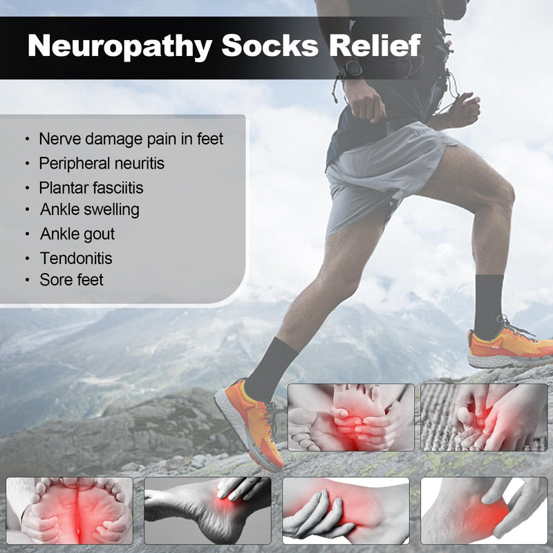 [Australia] - hautllaif 2 pairs of orthopedic compression socks, compression socks for men and women for the night L/XL-2 pairs of nylon 