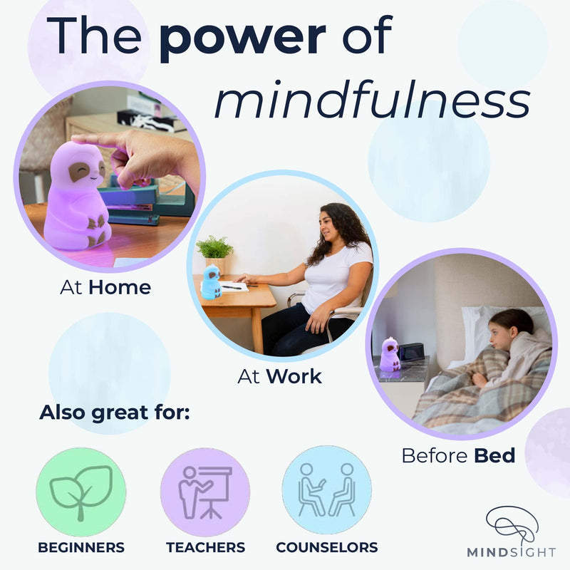 [Australia] - Mindsight 'Breathing Buddha' Slow-It-Down Sloth Guided Visual Meditation Tool for Mindfulness | Slow Your Breathing & Calm Your Mind for Stress & Anxiety Relief | Perfect for Adults & Kids Multicolor 