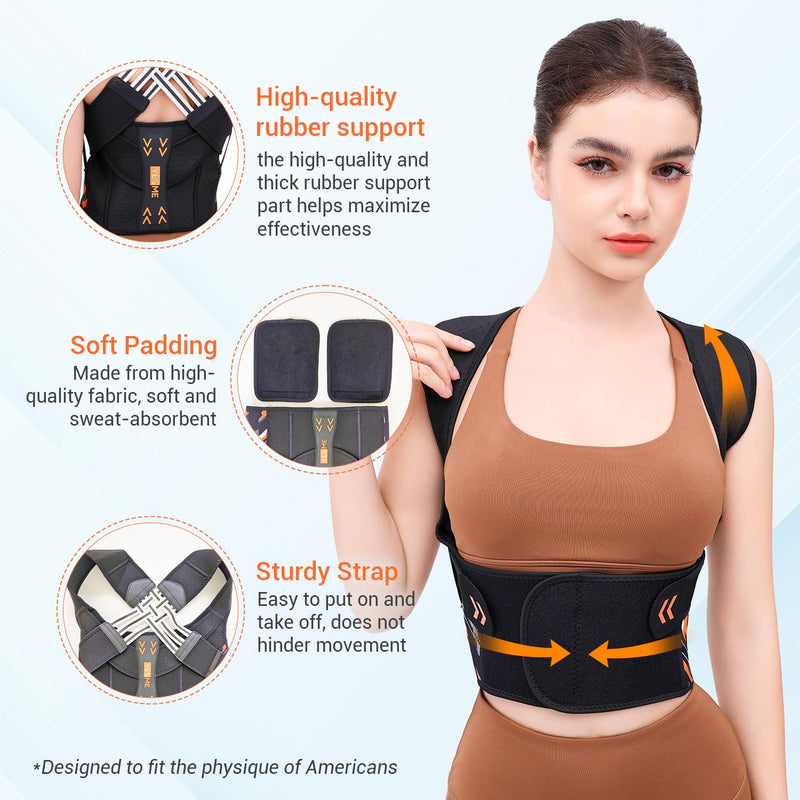 Posture Corrector-Back Brace for Men and Women, Adjust Posture To Limit Hunching, Support Back And Neck Pain, Improve Your Figure, Stretchable And Breathable, Adjustable Size (Medium) Medium