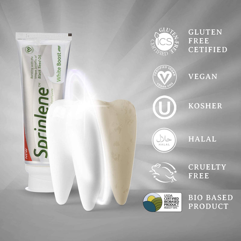 [Australia] - SprinJene Original White Boost | Whitening Toothpaste with Fluoride for Cavity Protection | 4 Pack 5.00 Ounce ( Pack of 4 ) 