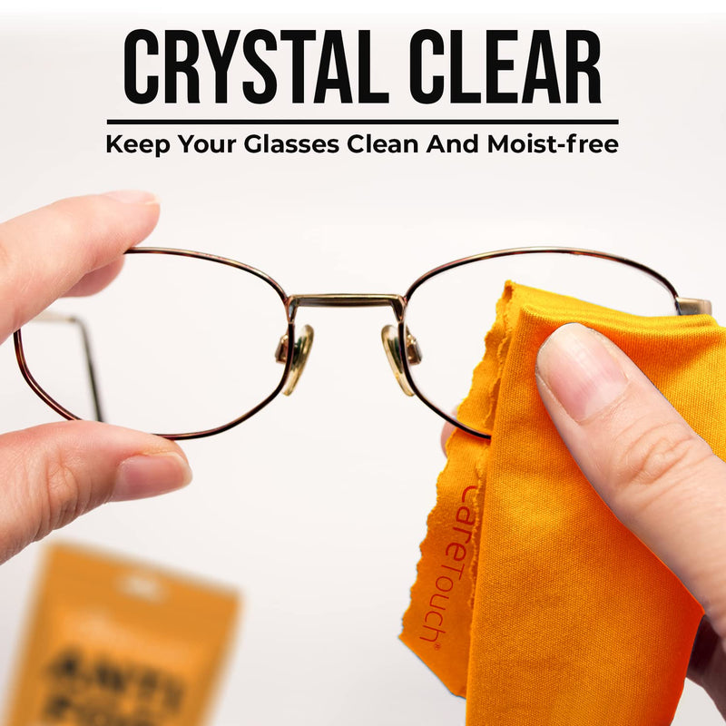 [Australia] - Care Touch Anti-Fog Dry Cloth - Anti Fog Wipes for Glasses - Individually Wrapped Suede Microfiber Cloth - Safe for All Lenses - 24-Hours Fog Free - Care Touch Lens Wipes - Eyeglass Cloth for Cleaning 