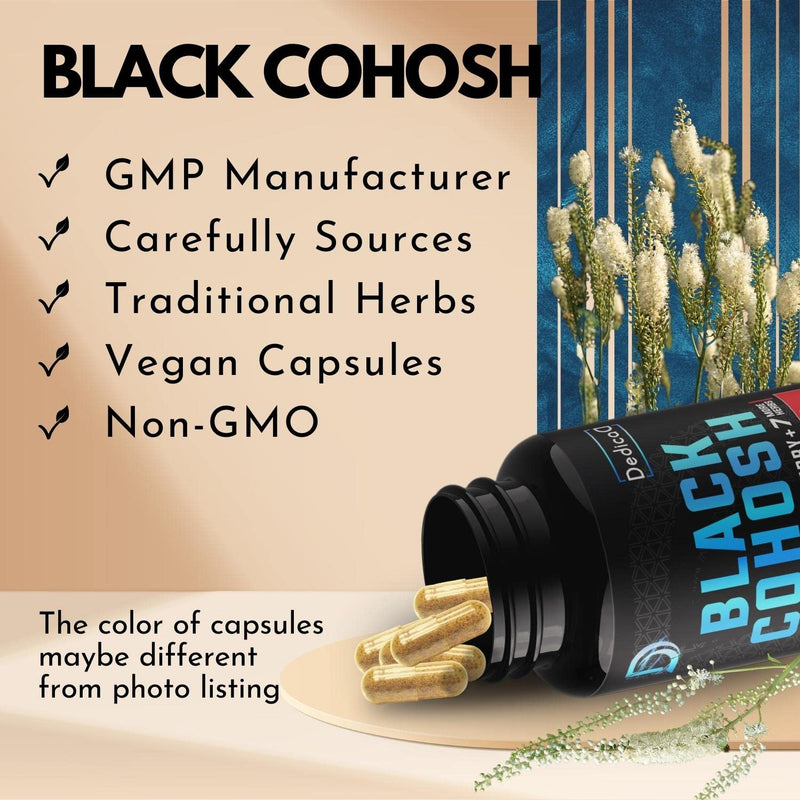 [Australia] - 12in1 Black Cohosh 5-Month Supply for Menopause Support Supplement - 6700mg with Dong Quai, Chasteberry, Red Raspberry, Licorice, Wild Yam & more - Boost Immunity & Balance Mood - 150 Vegan Capsules 150 Count (Pack of 1) 