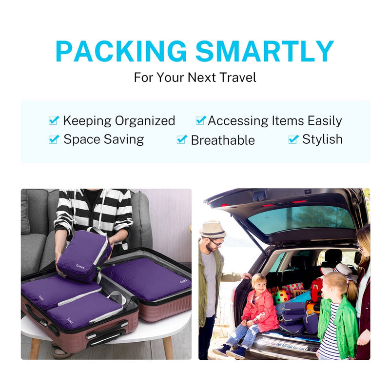 Gonex Travel Toiletry Bag Nylon, Shaving Bag Toiletry Organizer Compression Packing Cubes, 4pcs Expandable Storage Travel Luggage Bags Organizers