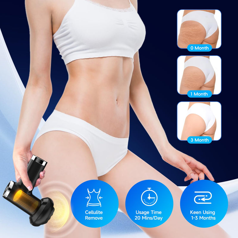 [Australia] - Anti Cellulite Massage Tool, Body Sculpting Machine for Women, Lymphatic Drainage Device with Lipo Roller, Handheld Home Use for Belly Fat, Stomach, Thighs & Buttocks Sculpting (Black) Black 