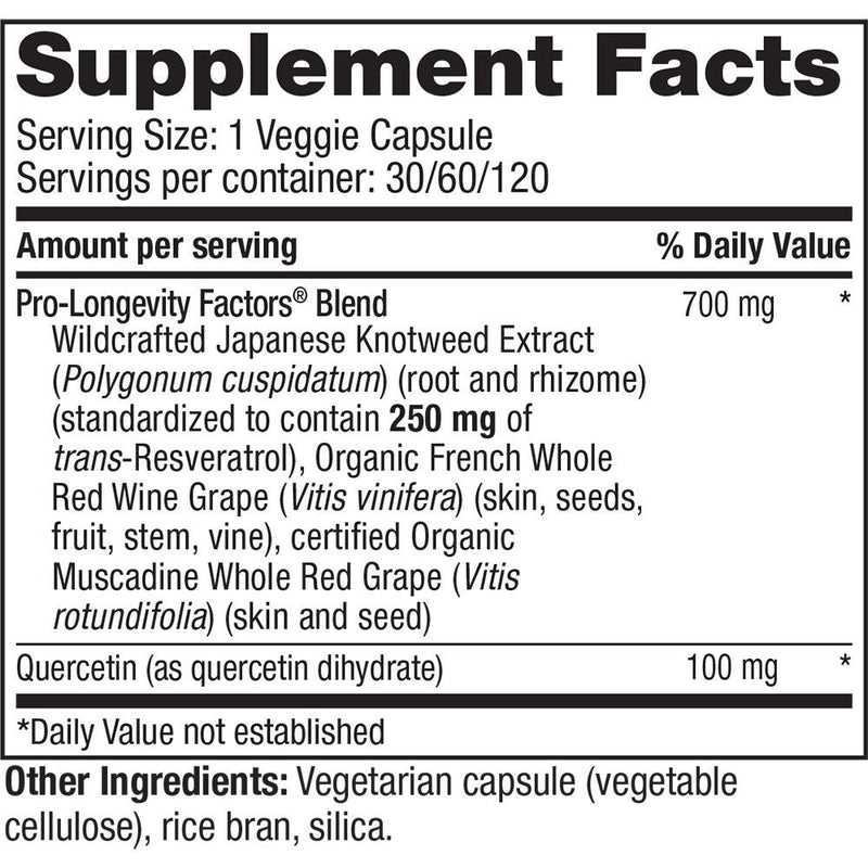 [Australia] - Reserveage Beauty, Resveratrol 250 mg, Antioxidant Supplement for Heart and Cellular Health, Supports Healthy Aging and Immune System, Paleo, Keto, 120 Capsules 120 Count (Pack of 1) 