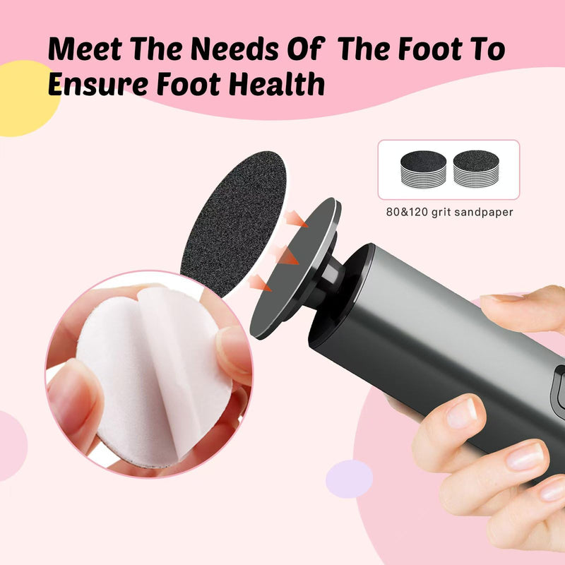 [Australia] - Electric Foot Callus Remover - 9-Speed with Glass Crystal Grinding Disc & Storage Box, 80/120 Grit Sandpapers (20pcs), 10 Nail Heads, Type-C Fast Charge for Dead Skin PurpleÔºàprofessional EditionÔºâ 