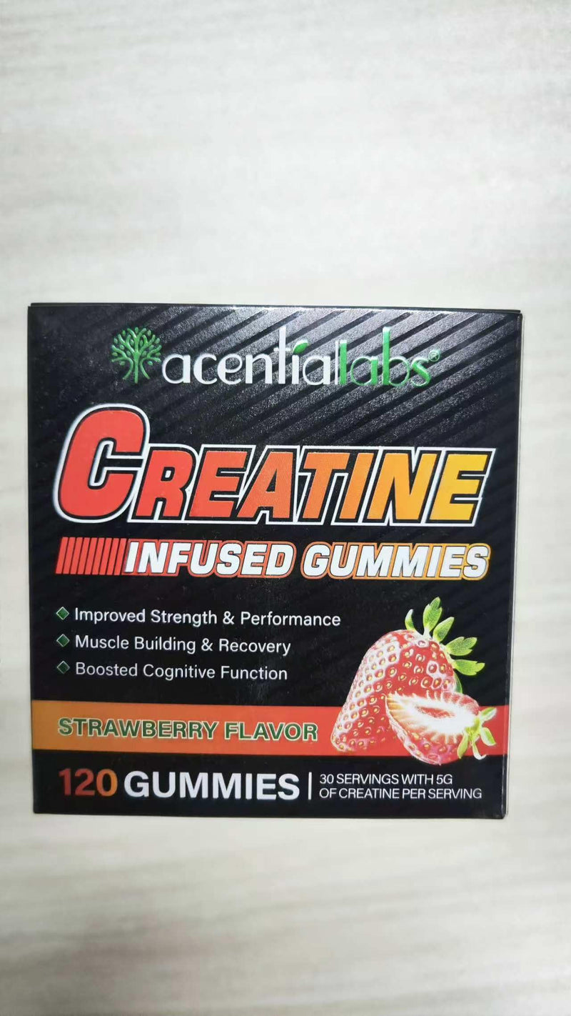 Creatine Gummies, Creatine Monohydrate Gummies for Men & Women - 5g Creatine Monohydrate Per Serving, Supports Muscle Growth, Energy Boost, 120 Gummies
