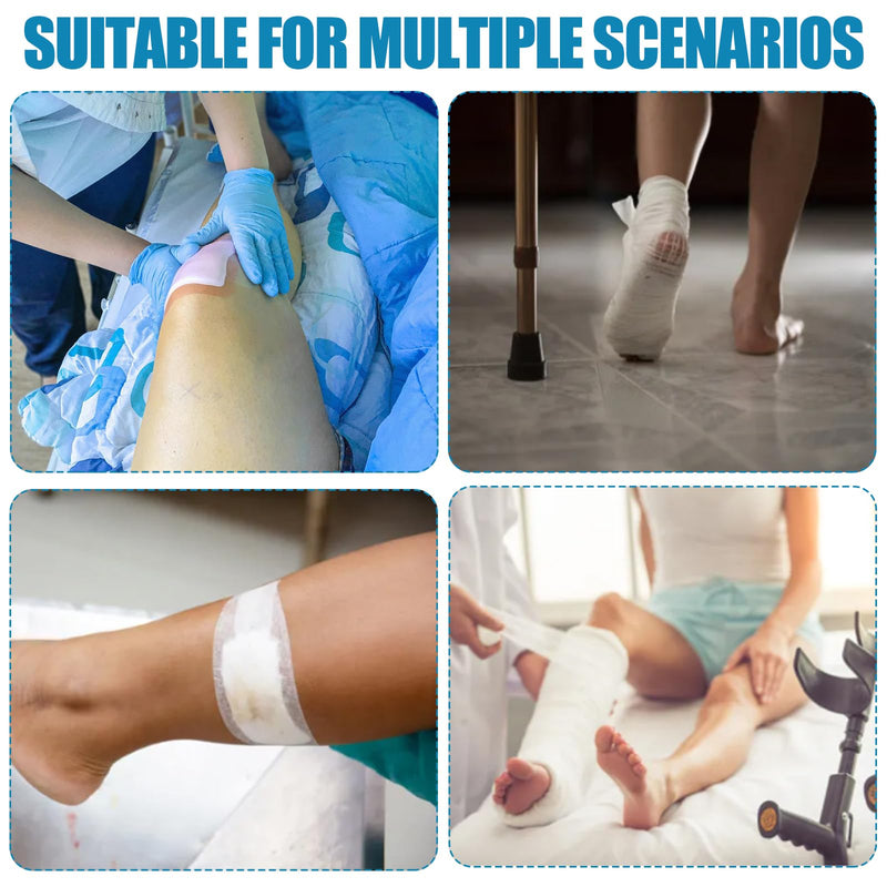 [Australia] - Shower protection leg, 136 cm long plaster protection, waterproof leg XL, reusable leg print cover, adult anti-slip plaster protection for foot, thigh, knee, plaster bandages (long leg protector XL) 