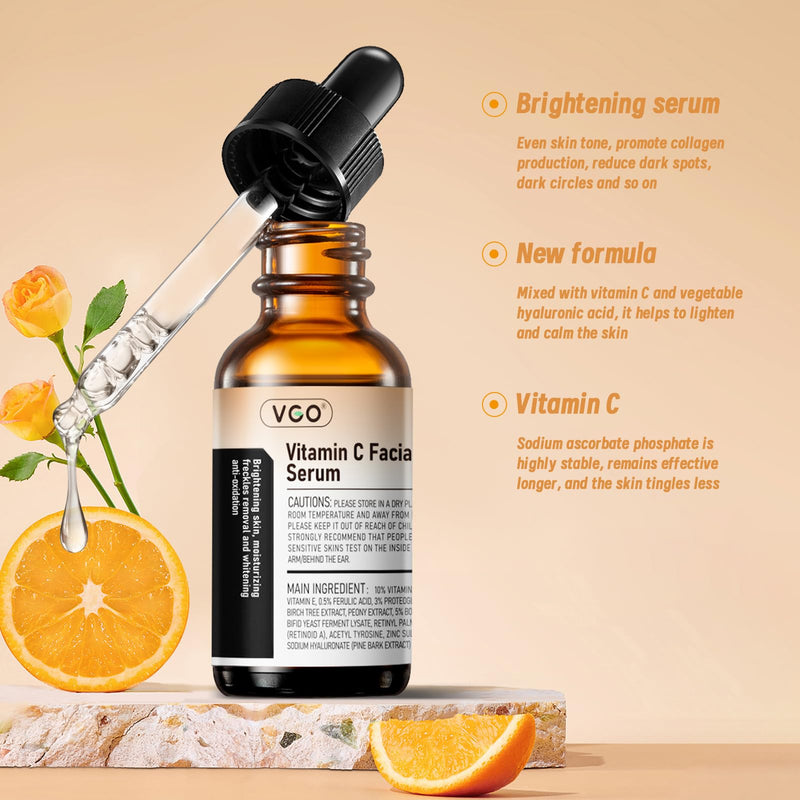 VGO 2 Pack Vitamin C Face Serum 2.02 Fl Oz (Pack of 2)