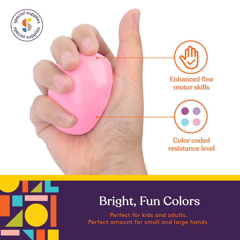 [Australia] - Special Supplies Therapy Putty for Kids and Adults - Resistive Hand Exercise Stress Relief Therapy Putty Kit, Set of 4 Strengths, Three Ounces of Each Putty 