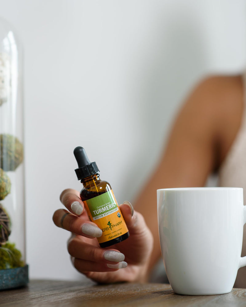 Herb Pharm Certified Organic Turmeric Liquid Herbal Extract 30ml | Traditionally Used for Multi-System Support & Wellbeing | Herbal Food Supplement 30 ml (Pack of 1)