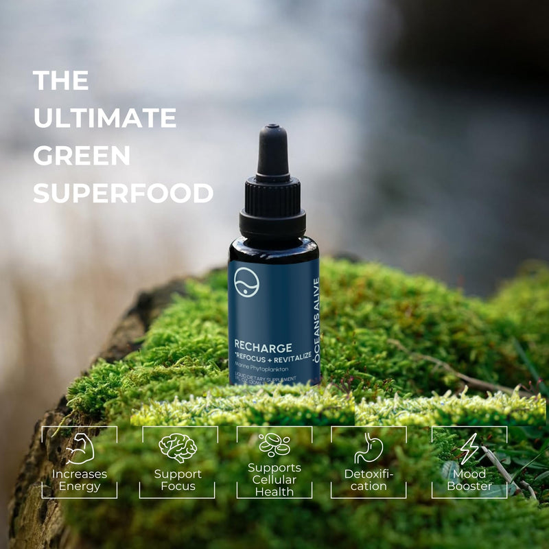 [Australia] - Activation Oceans Alive | 1 fl oz (30 ml) | Marine Phytoplankton Supplement | Chlorophyll & Mineral-Rich Formula for Energy & Focus | Natural Antioxidant Drops 