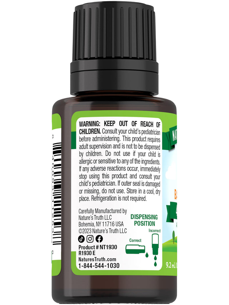 Nature's Truth Vitamin D Drops for Infants | 400 IU | 9.2 mL | D3 for Kids | Vegetarian, Non-GMO & Gluten Free Supplement