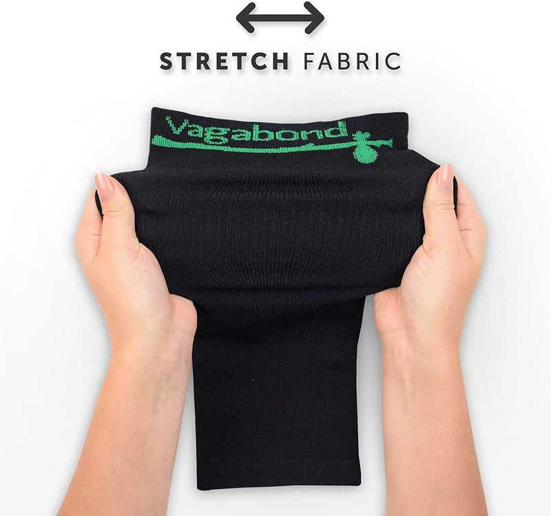 Vagabond Wide Calf Plus-Size Graduated Compression Socks Sleeves-Soothing Comfy DVT Large Cuffs - Great for Travel Black 3X-Large