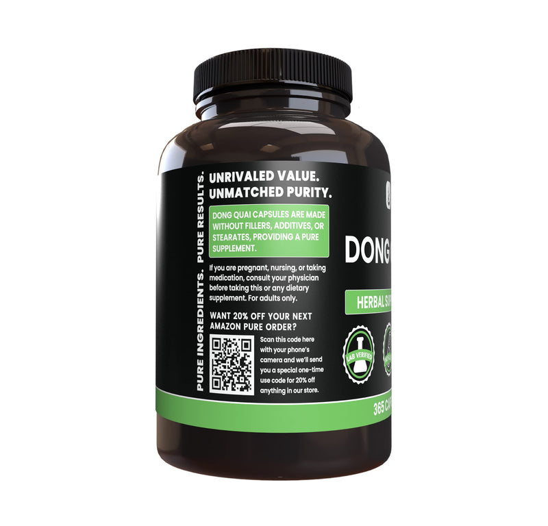 [Australia] - PURE ORIGINAL INGREDIENTS Dong Quai, (365 Capsules), No Magnesium Or Rice Fillers, Always Pure, Lab Verified 365 Count (Pack of 1) 