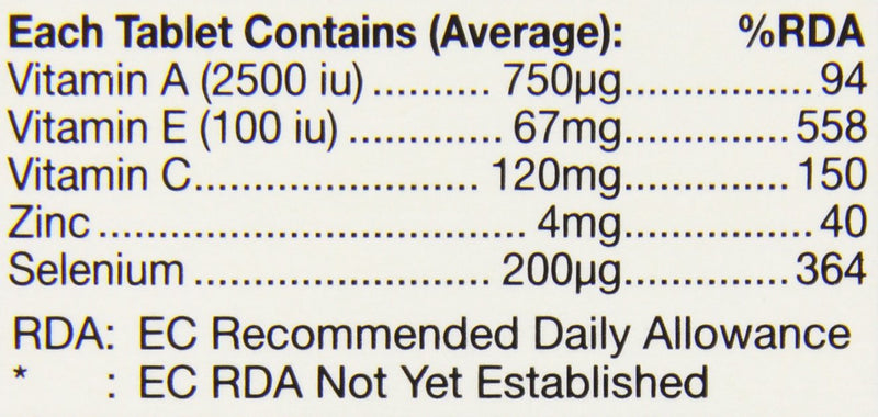 Health Aid Selenium Plus (Vitamins A, C, E & Zinc) 60 Tablets