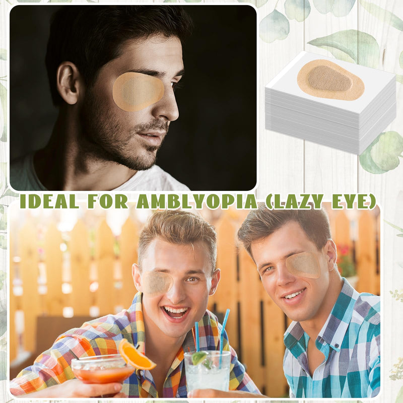 [Australia] - Panitay 40 Pcs Adhesive Eye Patches for Adults Disposable Breathable Medical Eye Patch for Amblyopia Lazy Latex Free Adhesive Bandages for Men(3.3 x 2.3 Inch,Nude) Nude 3.3 x 2.3 Inch 