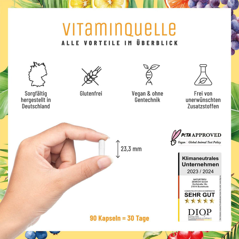 [Australia] - All in One Multivitamin & Mineral Complex - 35 valuable A-Z vitamins and minerals - High-dose multi vitamin capsules - Vegan and without unnecessary additives 