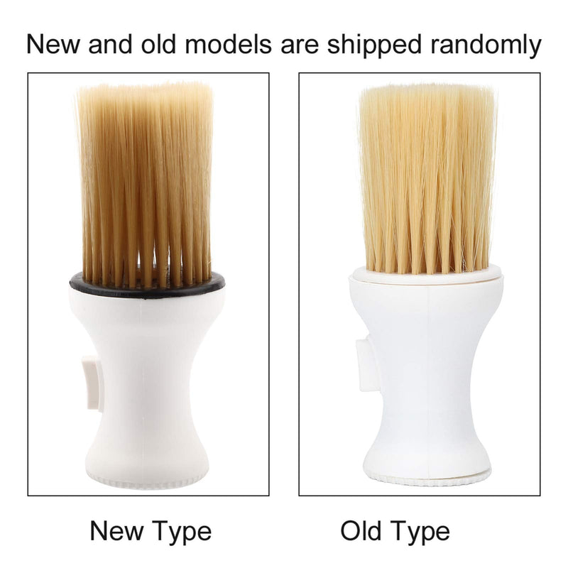 Neck Duster, Soft Barber Powder Brush Haircutting Cleaning Brush Hairbrush Neck Duster with Powder Dispenser for Neckline and Ears After Haircut(White)
