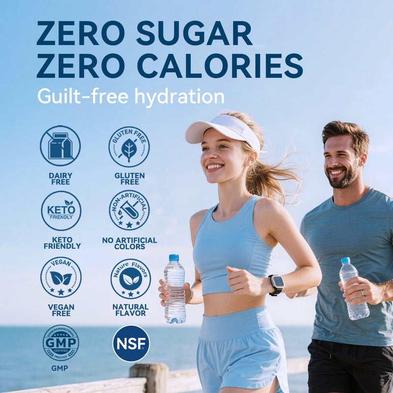 Electrolytes Powder Packets - Sugar Free & Zero Calorie Liquid Daily Drink Mix - Instant Hydration & Energy Supplement with 6 Electrolytes and 5 Vitamins, Keto Friendly & Vegan - 36 Sticks Lemon Lime 7.62 Ounce (Pack of 1)