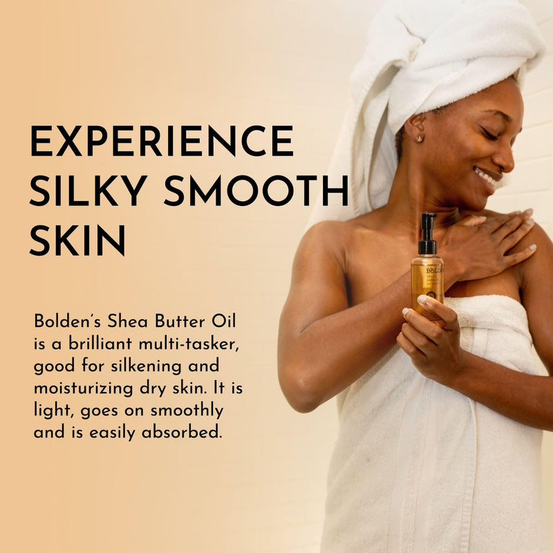 BOLDEN SHEA OIL with Vitamin E | 100% Natural | Unparalleled Moisture & Radiance for Skin & Hair | UNSCENTED | 3.4 fl oz 3.4 Fl Oz (Pack of 1)