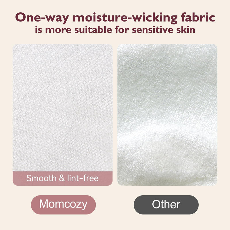 [Australia] - Momcozy Reusable Nursing Pads, Innovative Use of One Way Moisture-Wicking Fabric & 3-Layer Washable Breast Pads, Ultra-Thin Design, Light and Unburden, 14 Pack + Wet & Dry Separation Bag + Wash Bag Thin but absorbent 