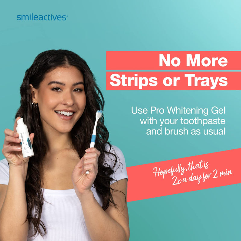 [Australia] - Smileactives Teeth Whitening Gel for Toothpaste with Clinical-Grade Hydrogen Peroxide, Tooth Stain Remover for White Teeth, Dentist Quality Pro Whitening Gel to Remove Coffee Stains, 2 oz Bottle 2 Fl Oz (Pack of 1) 