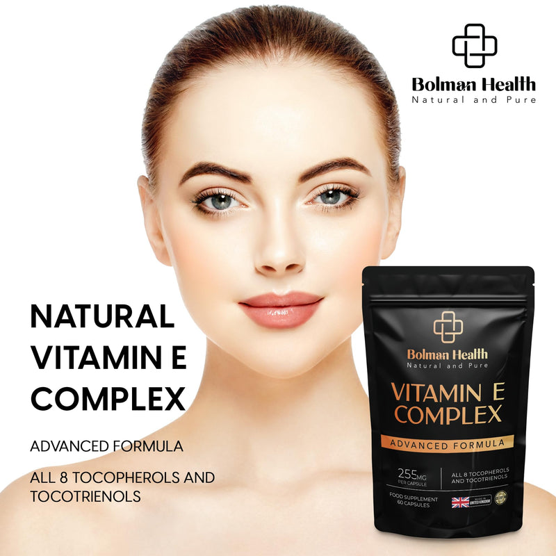 Vitamin E Complex Capsules | Full Spectrum with 8 Tocopherols & Tocotrienols | 255mg Vitamin E | Antioxidant Support | 60 Vegan Capsules | Non-GMO | Gluten-Free Vitamin E Supplement 60 count (Pack of 1)