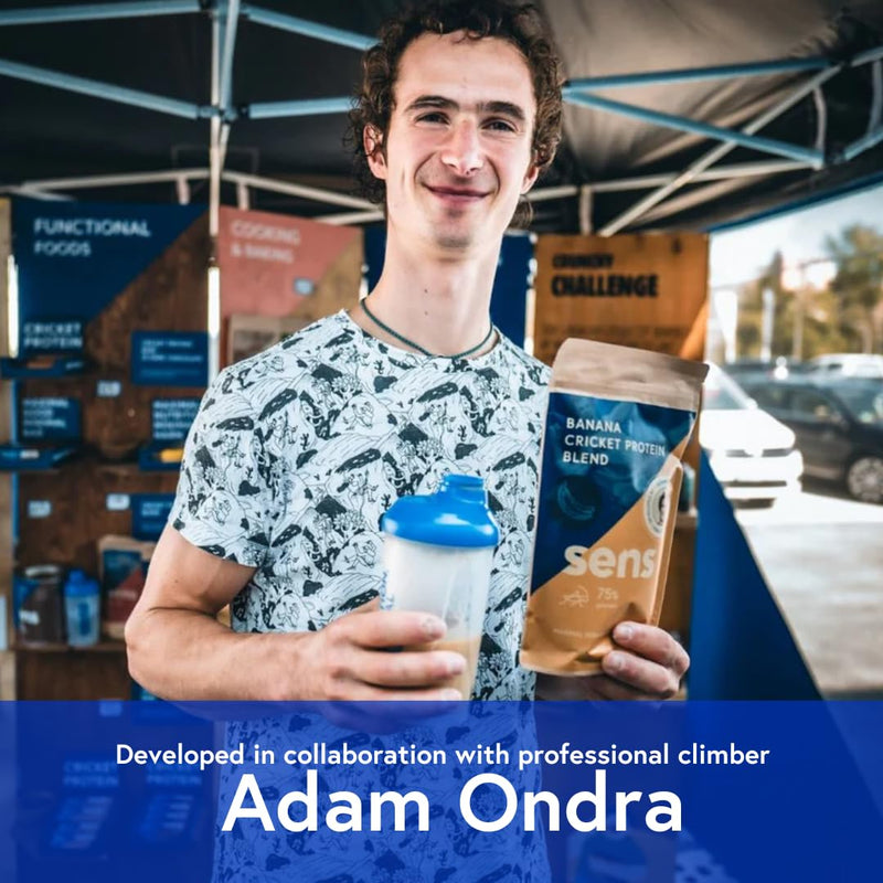 SENS Protein Powder x Adam Ondra, All-Natural Protein Powder, Protein Powder Without Lactose, Cricket Protein Shake with Insect Protein (455g, Banana) 455g