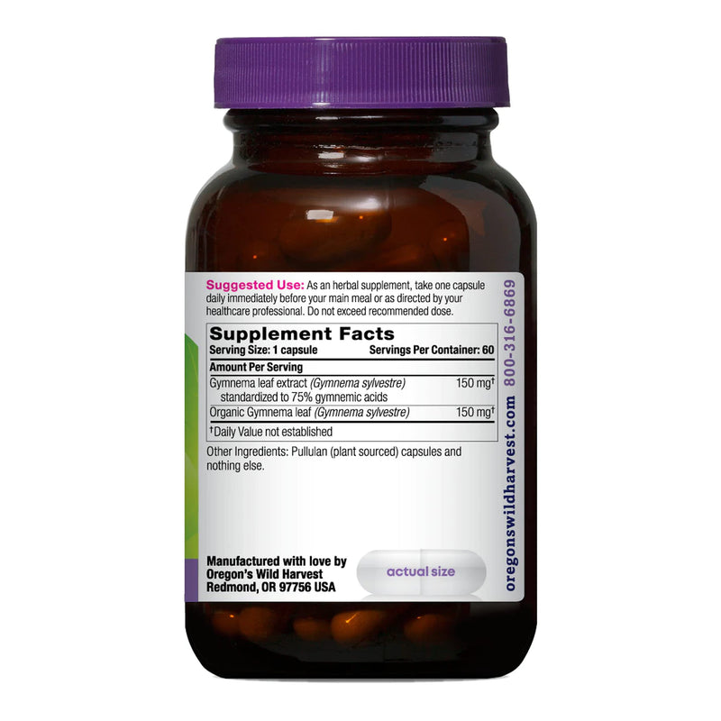 [Australia] - Oregon's Wild Harvest Gymnema Herbal Supplement Vegan Capsules, 60 Count 